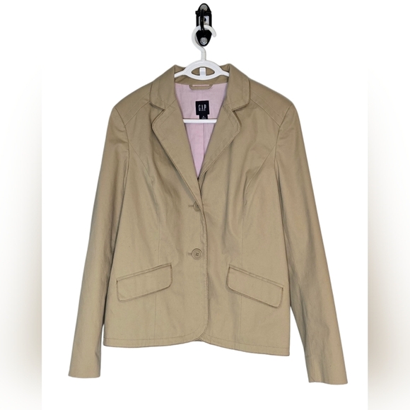 GAP Women's Preppy Old School 90s Prepschool Khaki Classic Blazer Size M - Picture 1 of 7